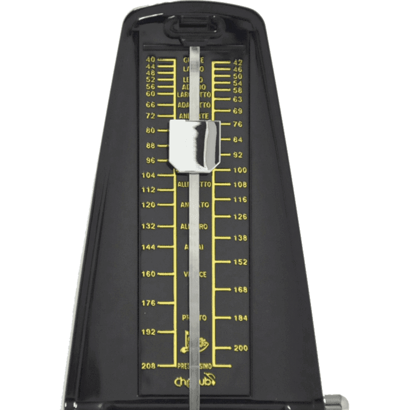 Mechanical Wind-up Metronome Pyramid Shape by Cherub | ECH WSM-330-BK