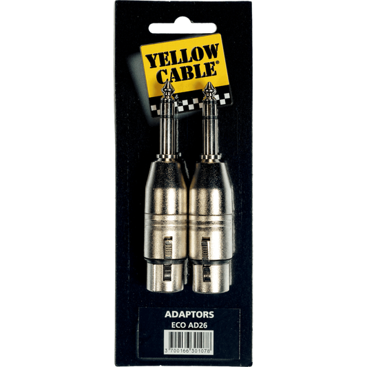 1/4 TRS Jack to Female XLR Adapter by Yellow Cable | Set of 2