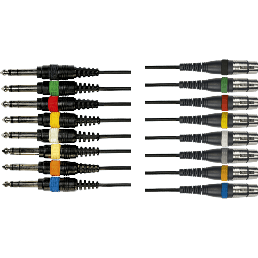 8 x Stereo Jack Мale/8 x XLR Female - 5m | Audio Cable | By Yellow Cable
