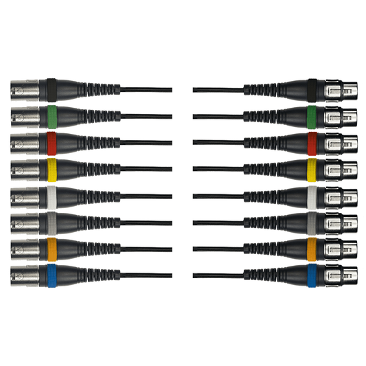 8 x XLR Female/8 x XLR Male - 5m | Audio Cable | By Yellow Cable