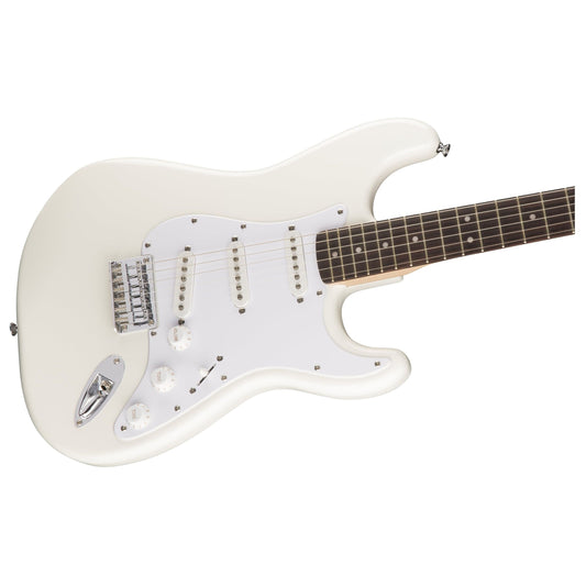 Fender Squier Bullet Stratocaster HT | Arctic White | Electric Guitar with Poplar Body | Maple Neck Indian Laurel Fingerboard | 3 Single-coil Pickups | Hardtail Bridge
