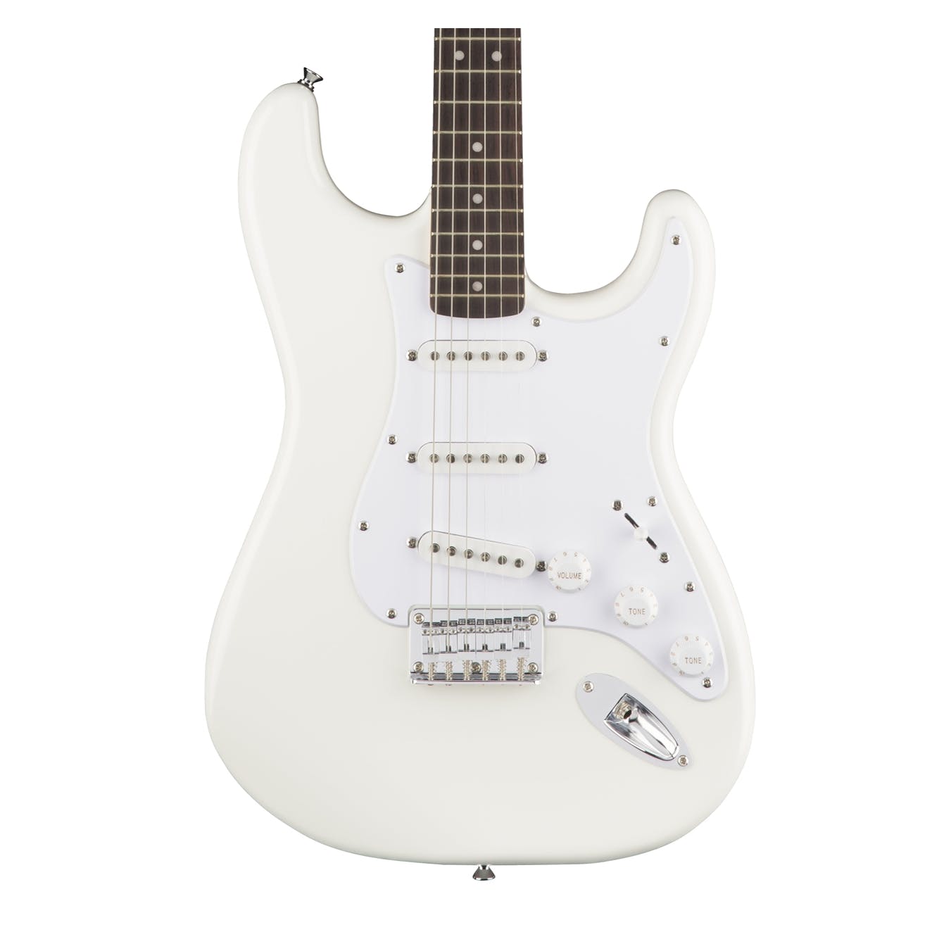 Fender Squier Bullet Stratocaster HT | Arctic White | Electric Guitar with Poplar Body | Maple Neck Indian Laurel Fingerboard | 3 Single-coil Pickups | Hardtail Bridge