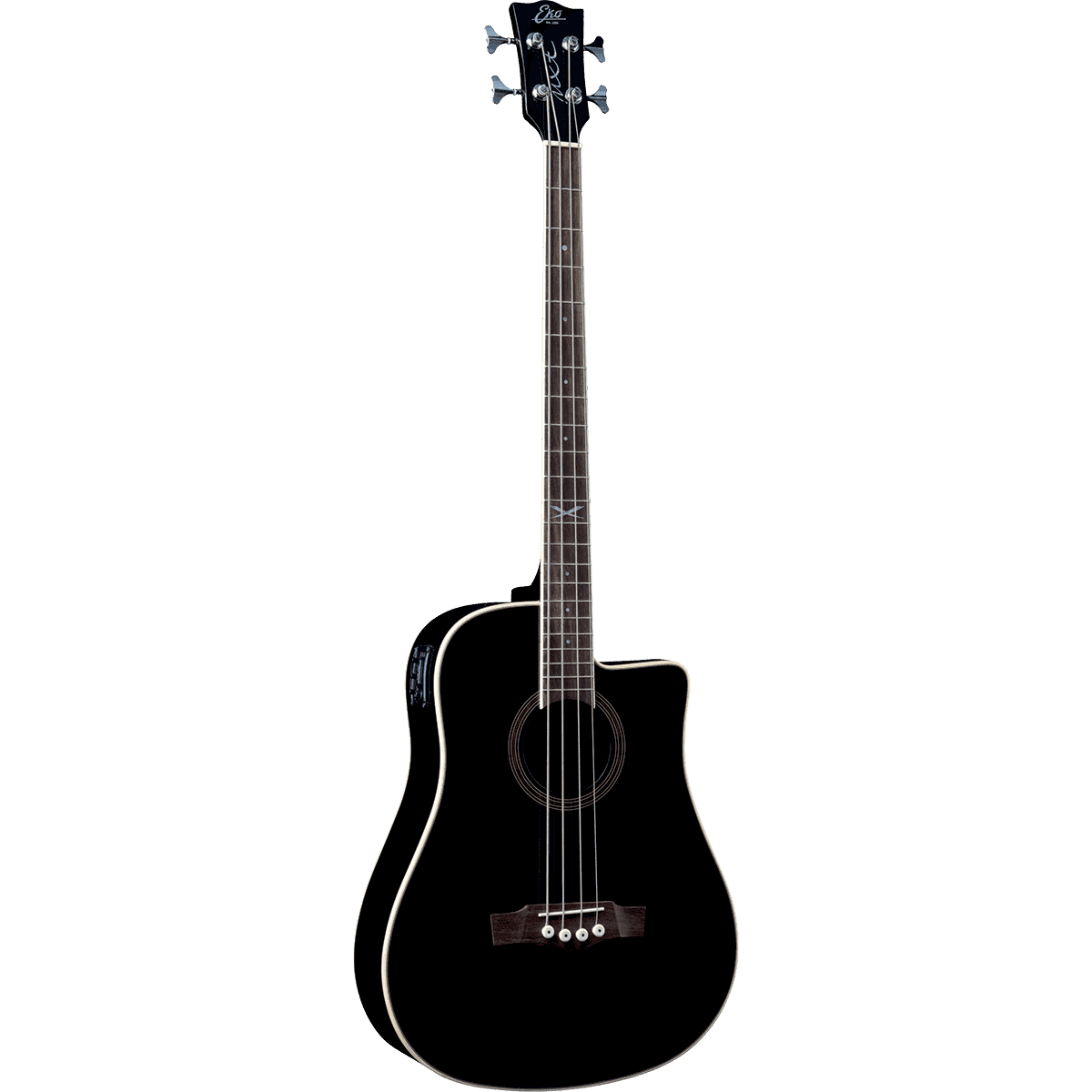 NXT B100CWE See Through Black | Electro-Acoustic Bass Guitar by EKO | GEA NXT-B100CWE-BLK