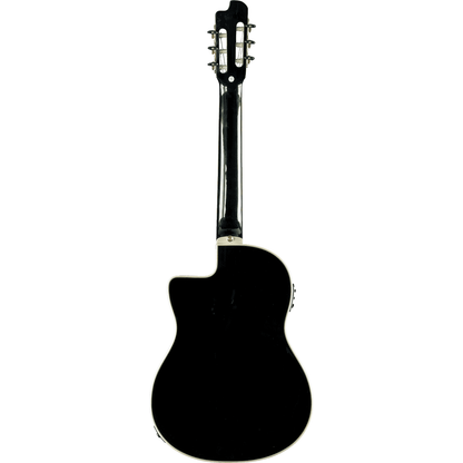 NXT N100CWE-BLK Nylon String Guitar by EKO | Black | Cutaway with Pickup/Preamp