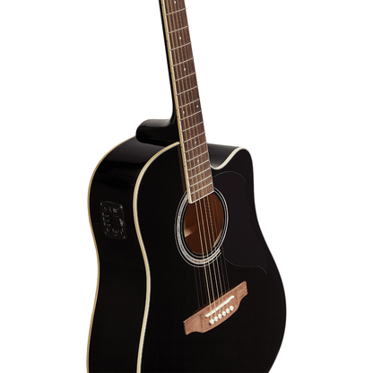Ranger 6 Cutaway Black EQ | Electro Acoustic Guitar by Eko