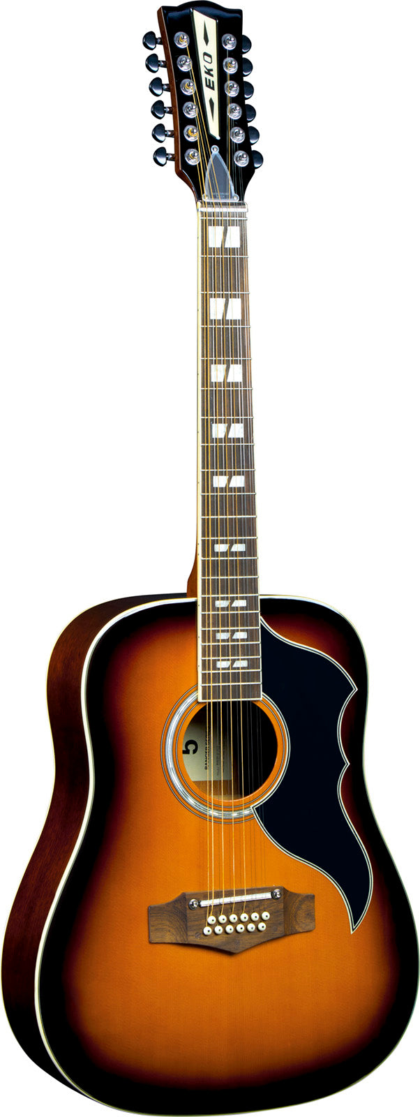 12 String Ranger VR XII by Eko | Dreadnought | Fishman Sonitone Preamp With Volume and Tone Control | Honey Burst