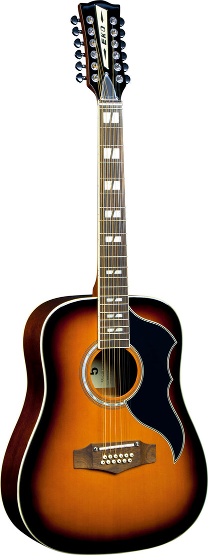 12 String Ranger VR XII by Eko | Dreadnought | Fishman Sonitone Preamp With Volume and Tone Control | Honey Burst