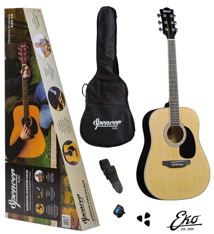 Spencer SAP10 Acoustic Guitar Pack | Including Gig Bag, Guitar Strap, Tuner and Picks