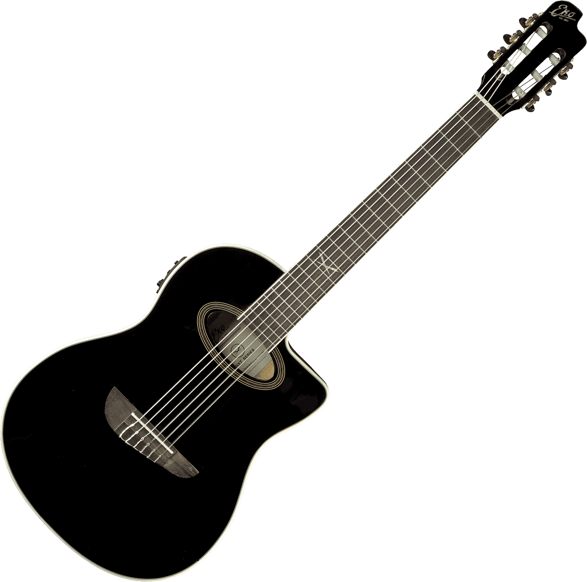 EKO NXT N100ce | Black | NXT N100CWE Nylon Cutaway Classical Guitar See Through
