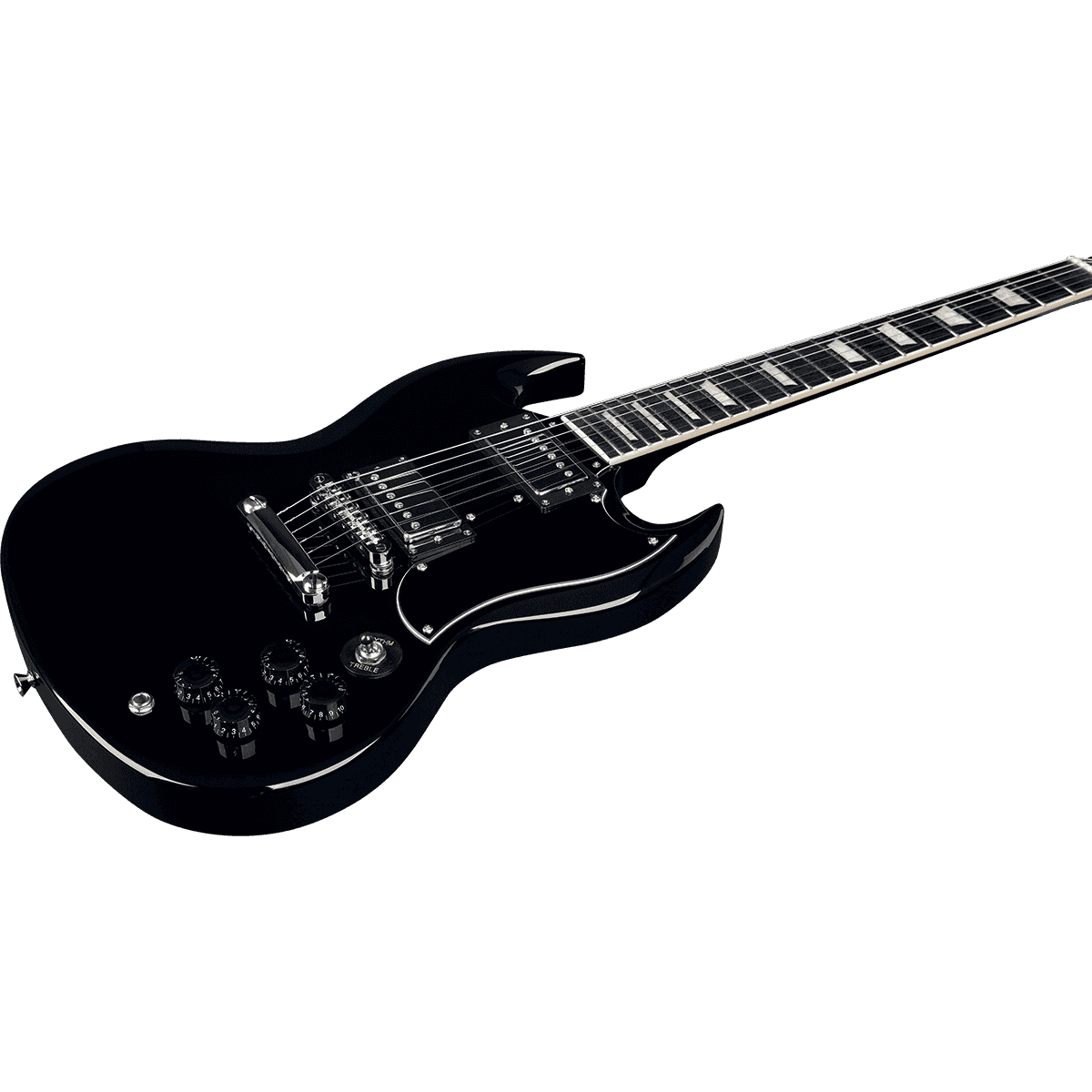 EKO Diavoletto DV10-BLK Starter SG Style Electric Guitar | Black Gloss Finish, Two Humbucker Pickups