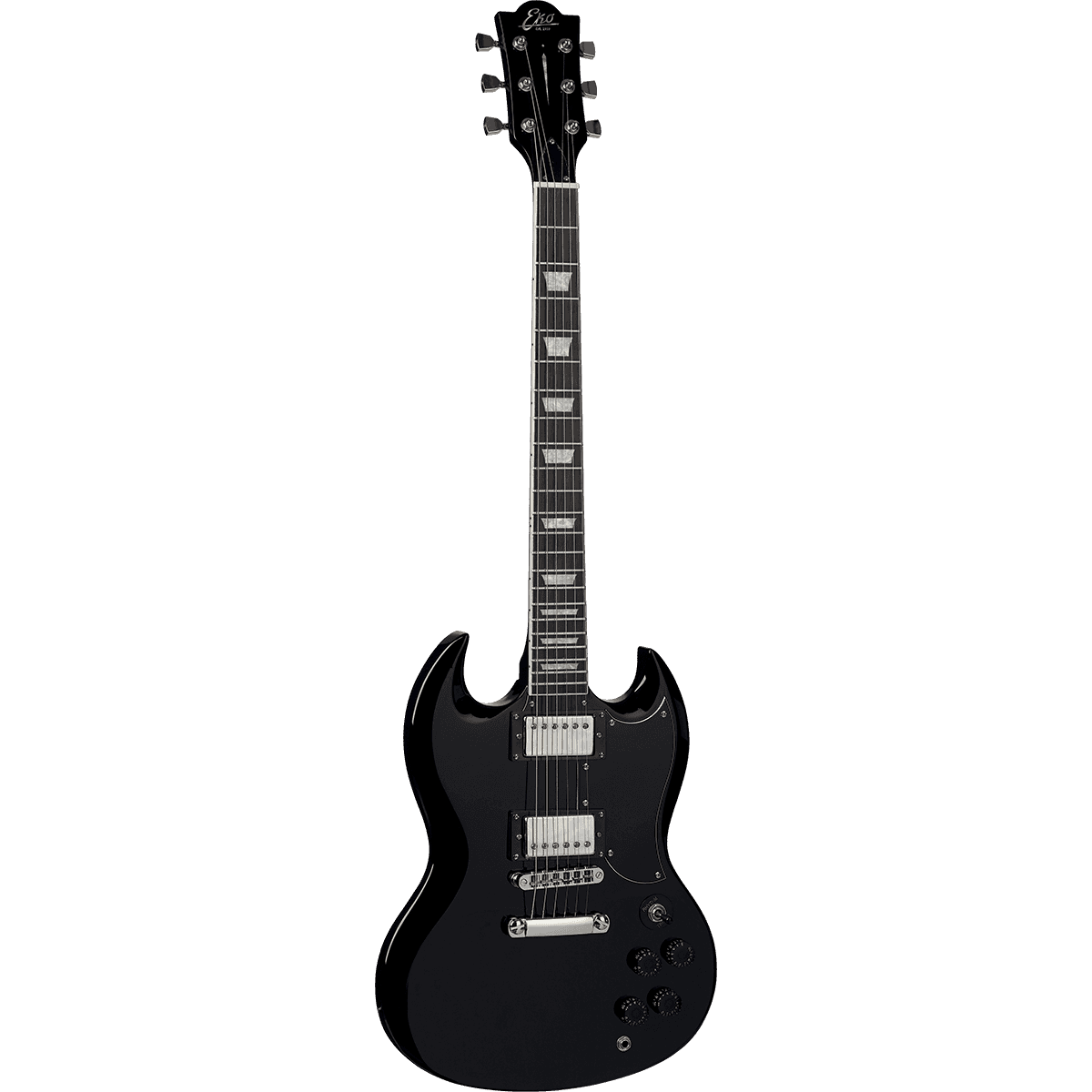 EKO Diavoletto DV10-BLK Starter SG Style Electric Guitar | Black Gloss Finish, Two Humbucker Pickups