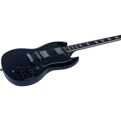 EKO DV300 Electric Guitar | Black Finish | Double Cut | High-Output Humbucking Pickups