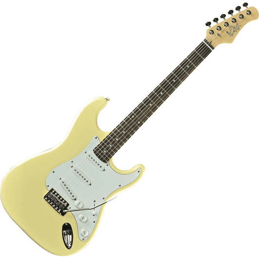 EKO S300CRM Electric Guitar |  Cream Finish | Tremolo | 3 Single Coil Pickups | Includes Free Guitar Cable
