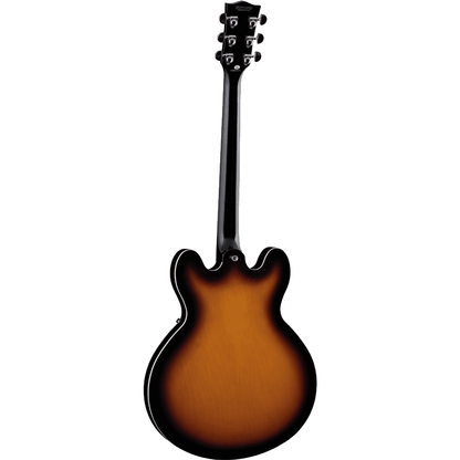EKO SA350 Electric Guitar | Sunburst Finish | Hollowbody Double Cut | Perfect for Jazz and Blues