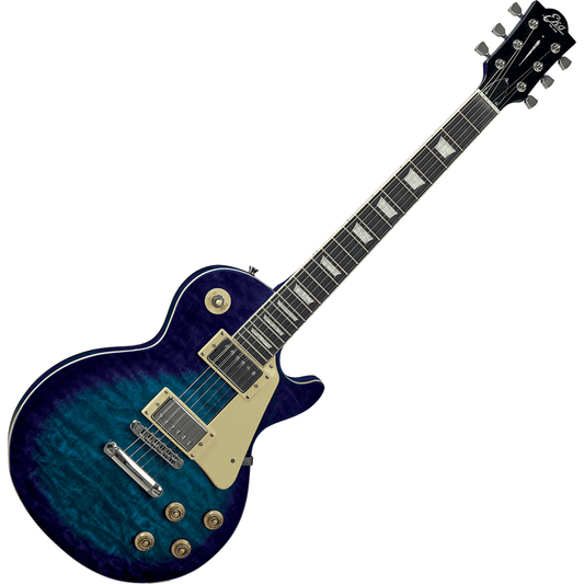 EKO VL480-BLU Electric Guitar | Quilted Blue Finish | Humbucker Pickups | Single Cut Shape