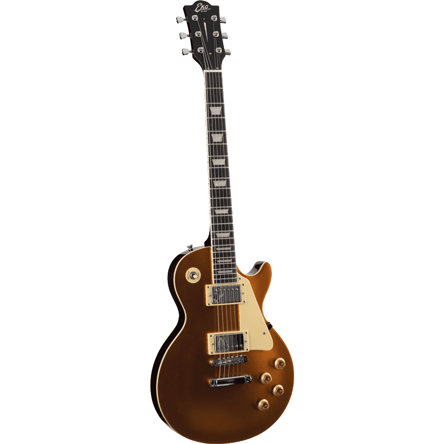 EKO VL480-GLD Electric Guitar | Aged Gold Sparkle Finish  | Humbucker Pickups | Les Paul Shape