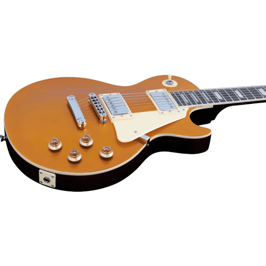EKO VL480-GLD Electric Guitar | Aged Gold Sparkle Finish  | Humbucker Pickups | Les Paul Shape