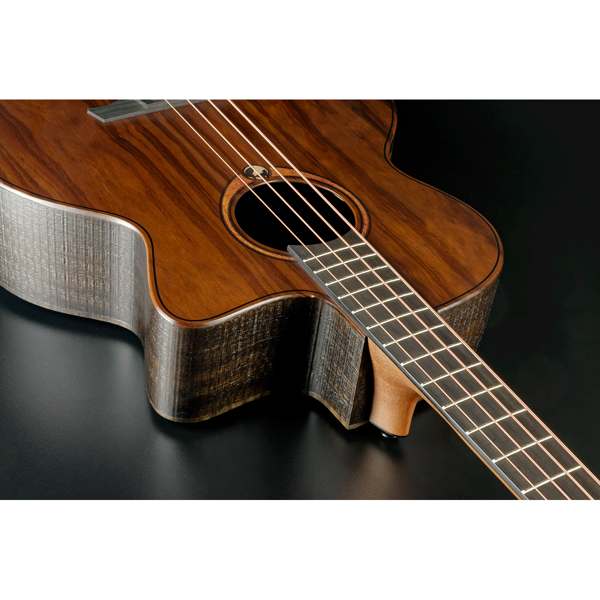 Lag Sauvage-BCE Jumbo Electro Acoustic Bass Guitar with Cutaway | Includes a Soft Case