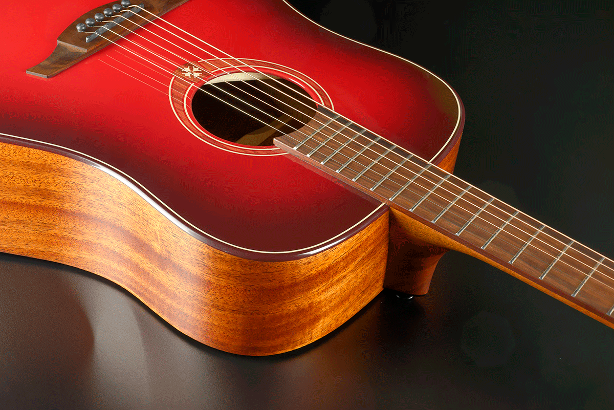 LÂG Tramontane | Червен | Dreadnought Special Edition Burst Акустична китара
