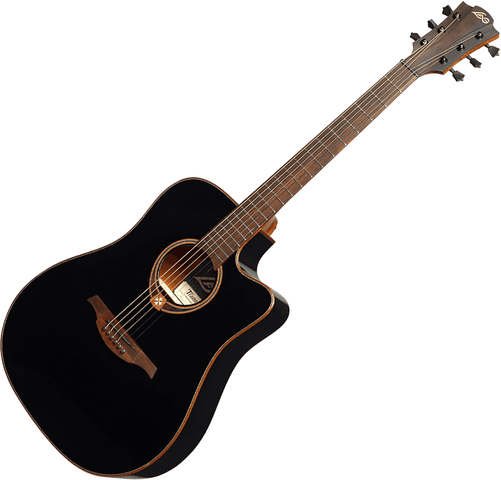 LÂG T118DCE | Czarny | Dreadnought cutaway gitara elektroakustyczna
