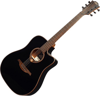 LÂG T118DCE | Czarny | Dreadnought cutaway gitara elektroakustyczna