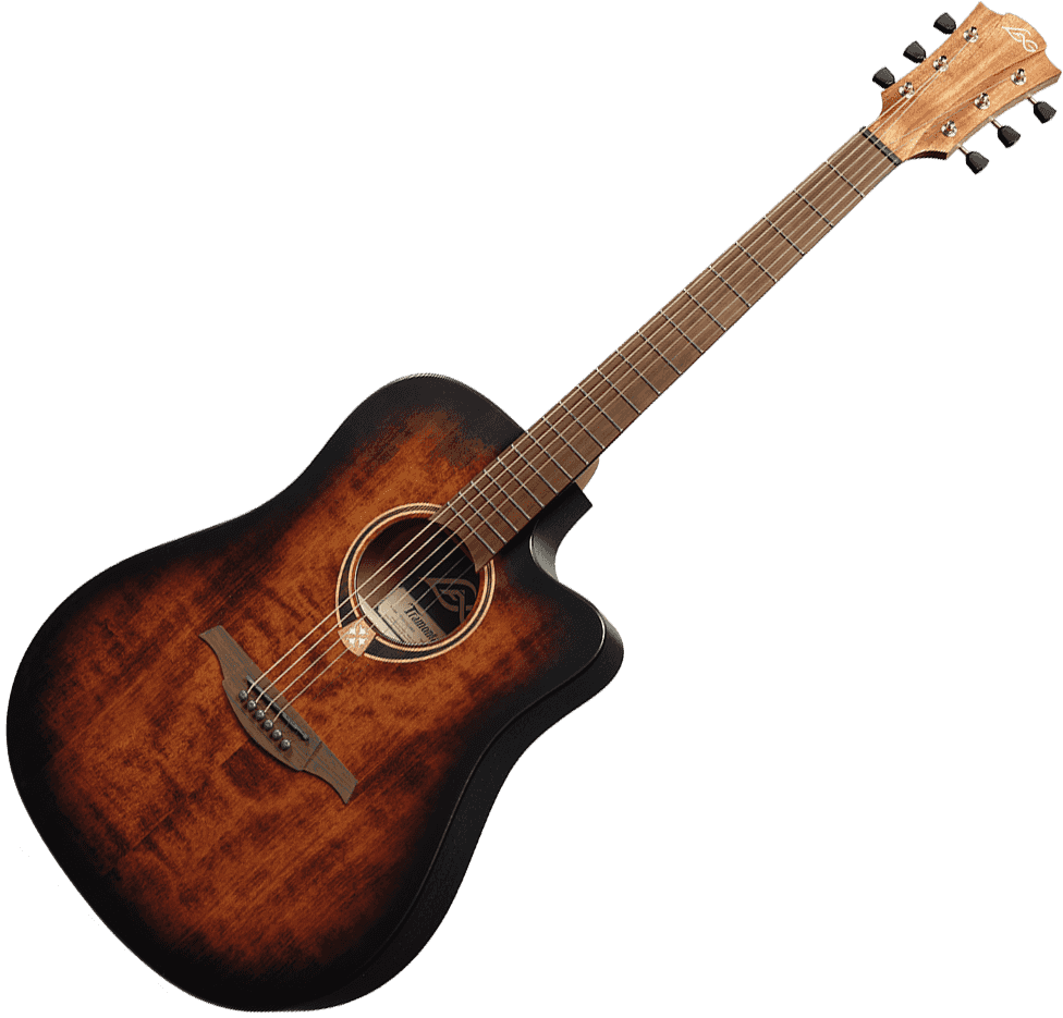 LÂG T70DCE Tramontane | Negru | Chitară electro-acustică dreadnought cu cutaway