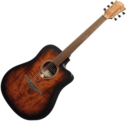 LÂG T70DCE Tramontane | Negru | Chitară electro-acustică dreadnought cu cutaway