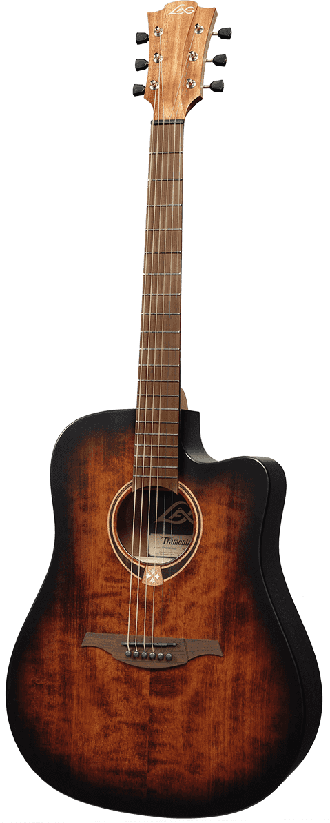 LÂG T70DCE Tramontane | Negru | Chitară electro-acustică dreadnought cu cutaway