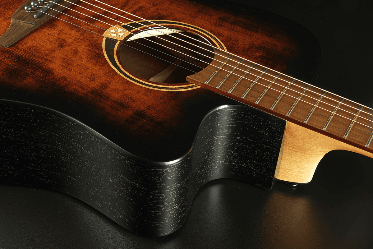 LÂG T70DCE Tramontane | Negru | Chitară electro-acustică dreadnought cu cutaway