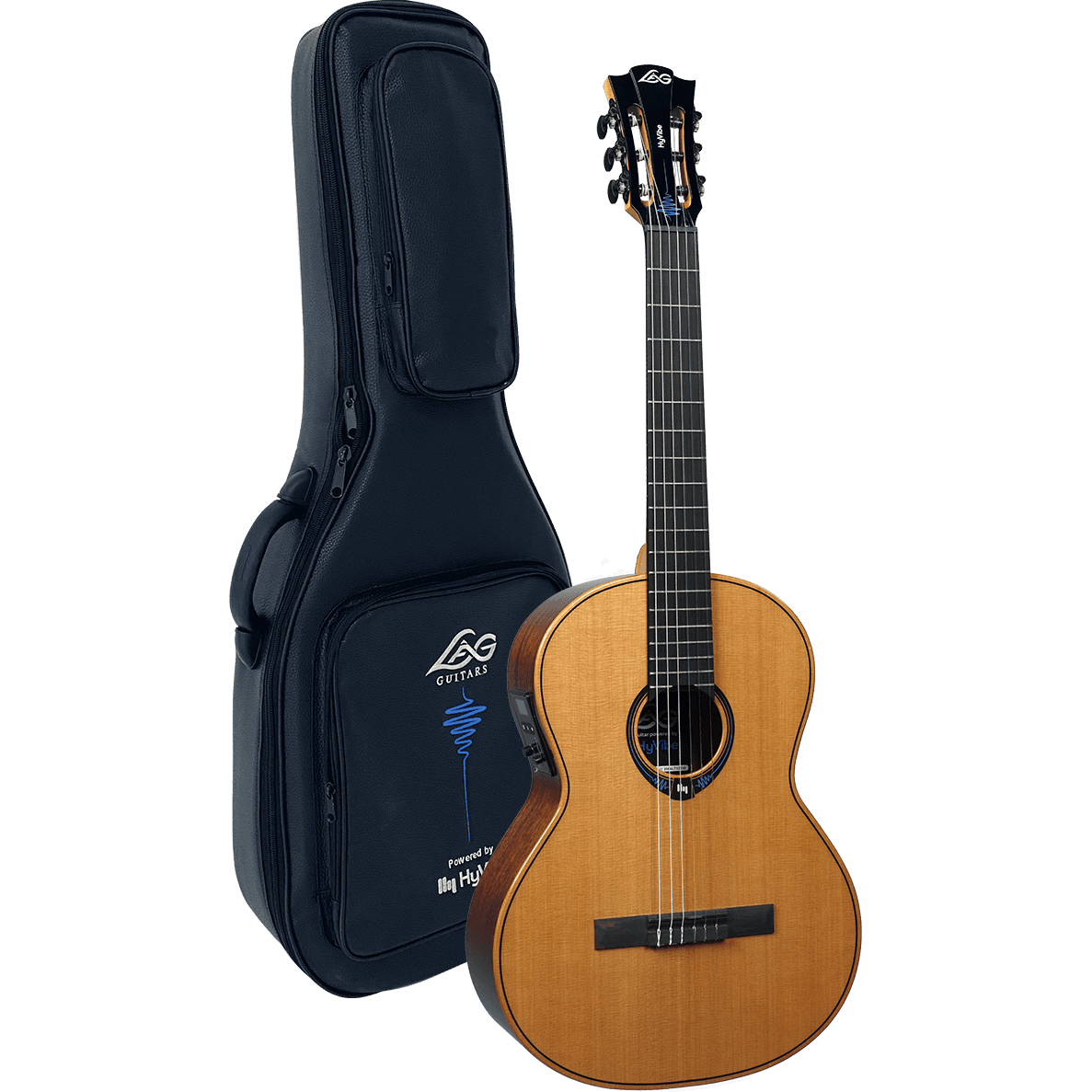 Lâg Hyvibe 15 Classical Guitar | Nylon String Smart Guitar | HyVibe Electronic System with Multi-Effects | Including Case | CHV15E