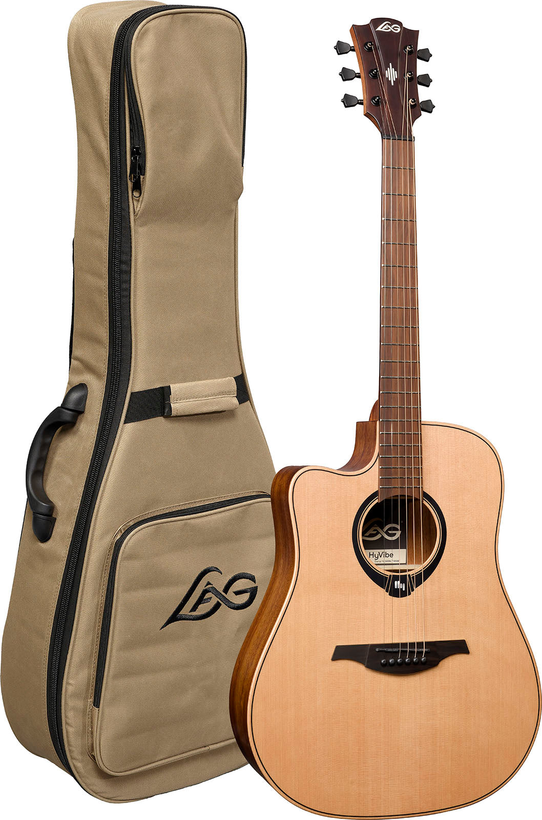 LÂG HyVibe | 10 dreadnought cutaway ηλεκτροακουστική Lefty Ηλεκτροακουστική κιθάρα