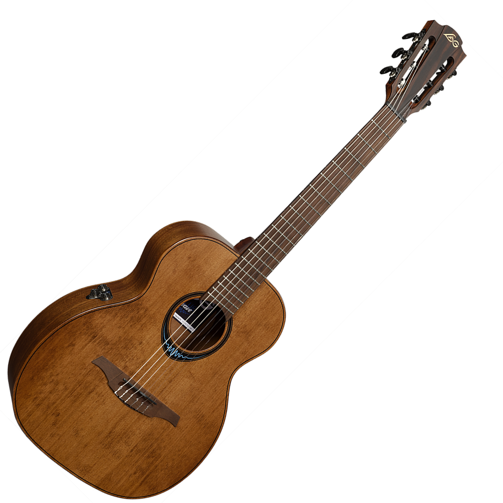 LÂG BlueWave | 1 najlonske žice Travel elektroakustična smeđa klasična gitara