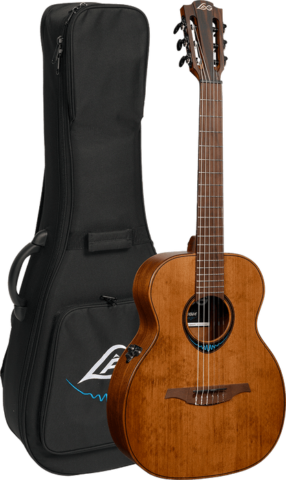 LÂG BlueWave | 1 najlonske žice Travel elektroakustična smeđa klasična gitara
