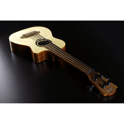 Lag TKB150FCE Electro-Acoustic Bass Ukulele | Mahogany Back and Sides | Included Gig Bag