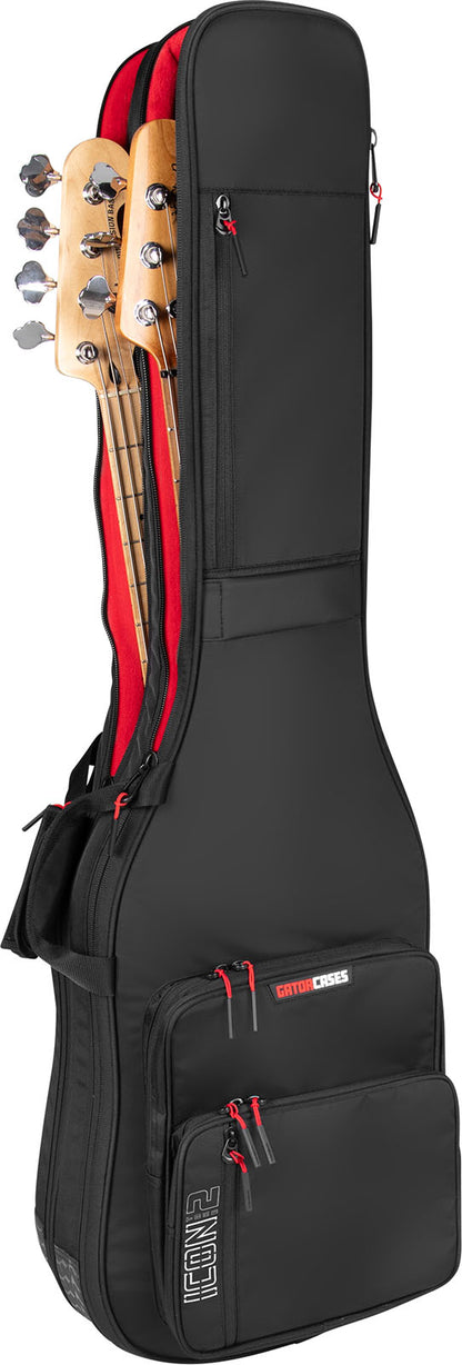 GATOR CASES G-ICONTTBASS-BLK | Fekete | Puha tok G-ICON for 2 Guitars Bass Guitars gitár hordtáska
