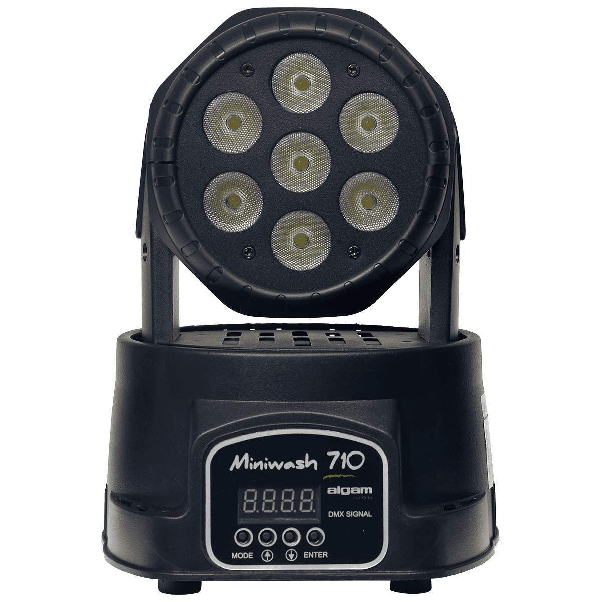 Mini Wash 710 Moving Head by Algam Lighting | DMX Control or Automatic Music Response Mode | Lyre Wash with 7 x 10W LEDs