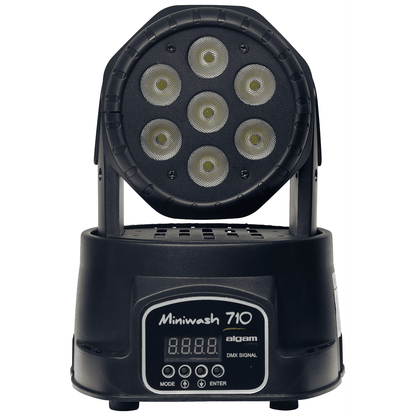 Mini Wash 710 Moving Head by Algam Lighting | DMX Control or Automatic Music Response Mode | Lyre Wash with 7 x 10W LEDs