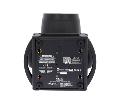 ALGAM LIGHTING MB200 | 200W LED Beam moving cap. RGB LED Ring Iluminat scenic