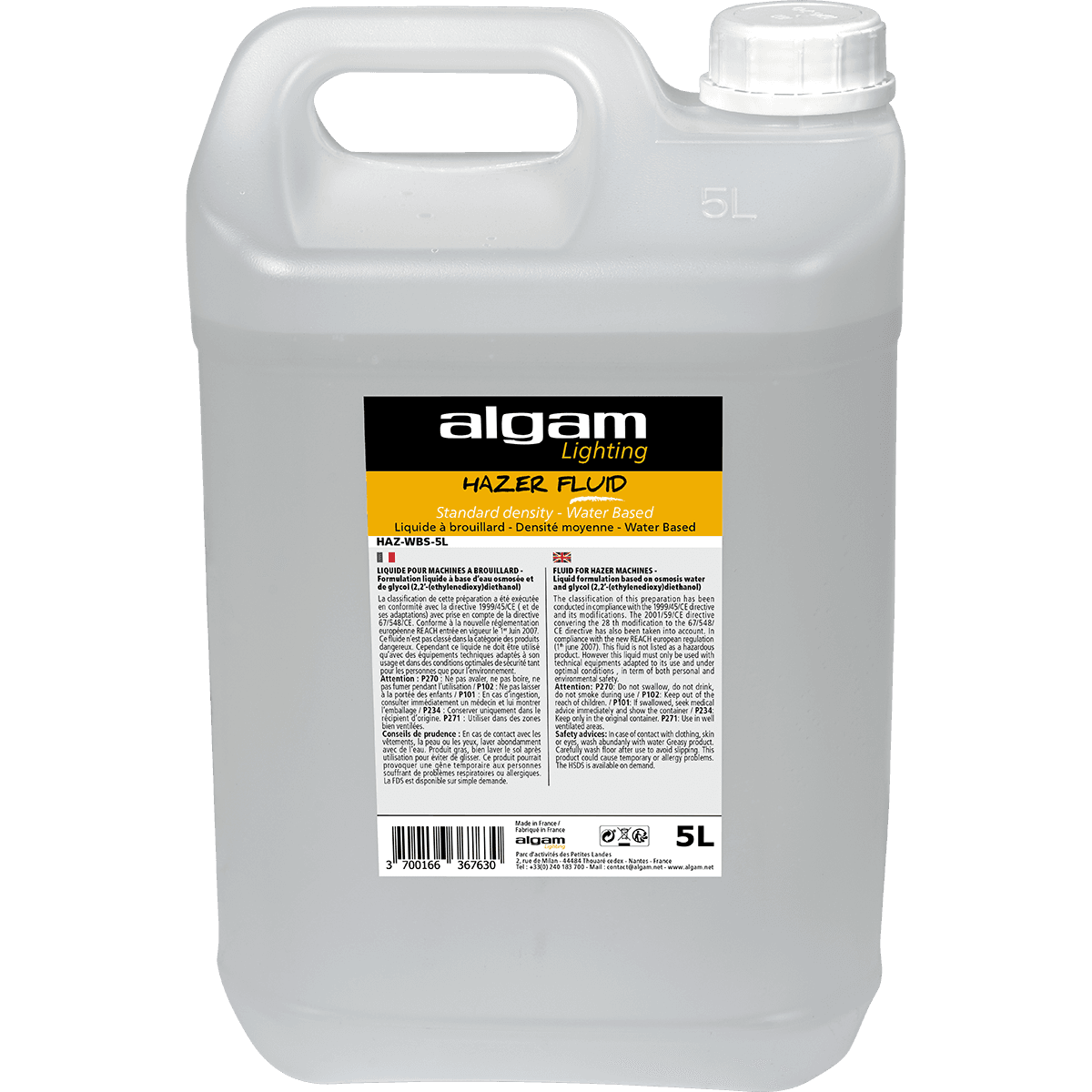 Algam Lighting | Fog Liquid Standard Density | 5L | Water Based