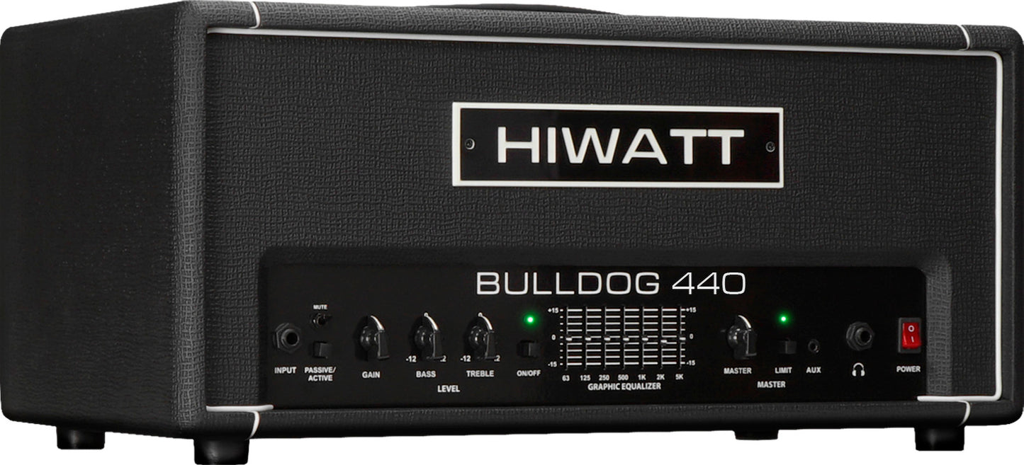 HIWATT Bulldog 440 BASS HEAD 400W | Bulldog 440H Head-400W Graphic EQ Instrument Case