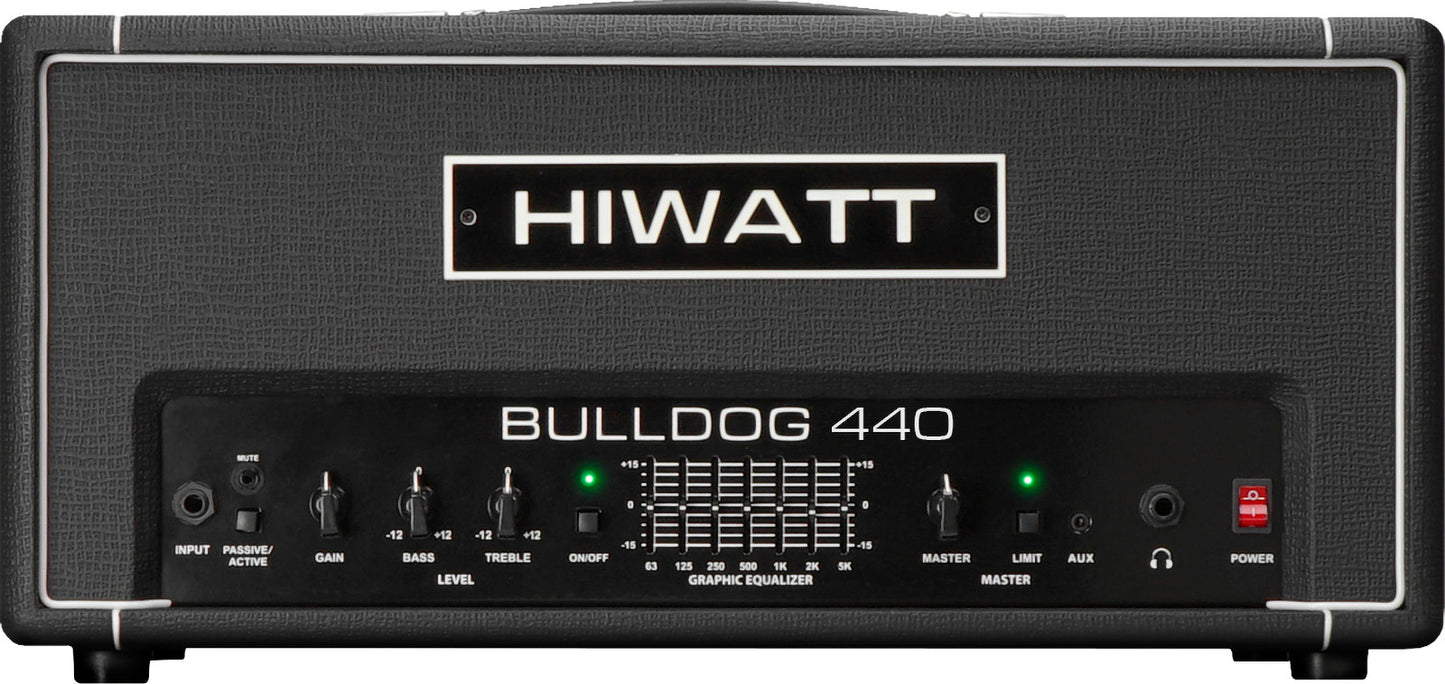 HIWATT Bulldog 440 BASS HEAD 400W | Bulldog 440H Head-400W Graphic EQ Instrument Case