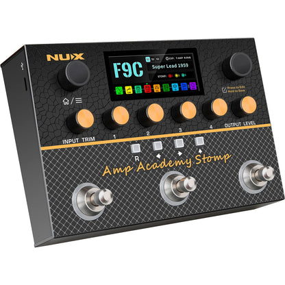 NUX Amp Academy Stomp Modeling Guitar Processor | Stereo Amp Modeler