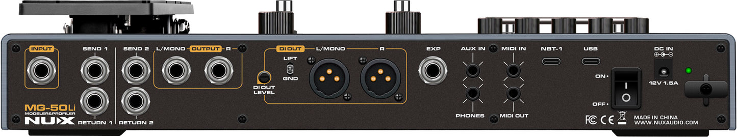 NUX MG-50LI Modeler and Multi-FX Processor for Guitar | Gig Bag Included | Dark Blue