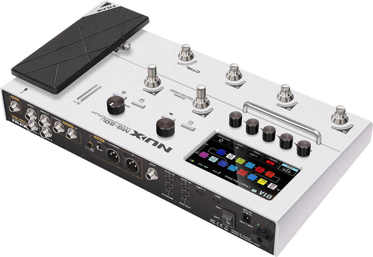 NUX MG-50LI Modeler and Multi-FX Processor for Guitar | Gig Bag Included | White