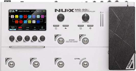 NUX MG-50LI Modeler and Multi-FX Processor for Guitar | Gig Bag Included | White