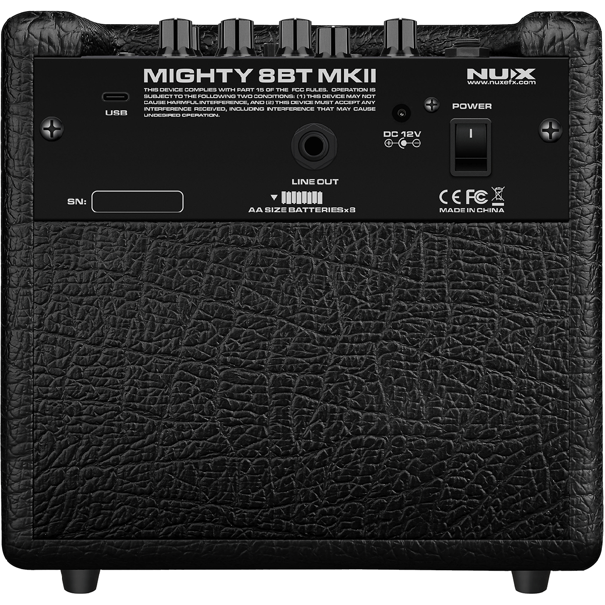 NUX Mighty 8 BT MK2 | Portable 8 Watt Guitar Amplifier with Bluetooth | 12V or 8 AA Batteries