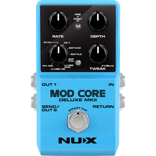 NUX | Mod Core Deluxe MKII | Chorus / Flanger / Phaser Pedal Effect | 8 Different Types