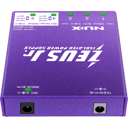 NUX Zeus Junior Power Supply for Electric Guitar and Bass Pedals | 6 Isolated DC Outputs