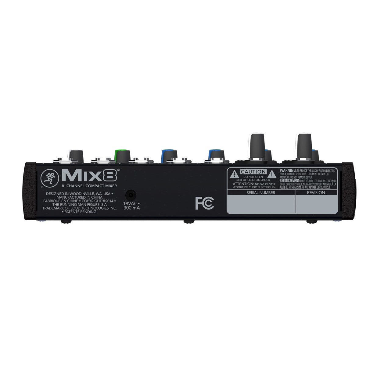 Mackie Mix8 8-channel Compact Mixer | 6-input Desktop Mixer with 2 Microphone Preamplifiers | 2 Stereo Channels | 3-band Equalizers | 1 Aux | Tape I/O | Separate Volume and Headphone Levels