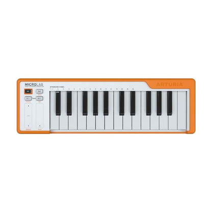 Arturia MicroLab | 25-key controller keyboard with high-quality mini-keys, 2 touch strips, Free software instruments and recording software, Orange